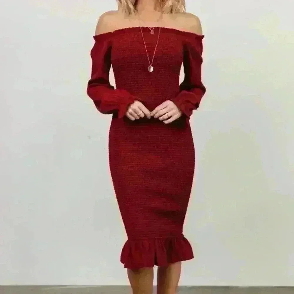 Gorgeous smocked body, off shoulder dress - Picture 2 of 6
